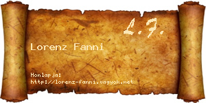 Lorenz Fanni névjegykártya